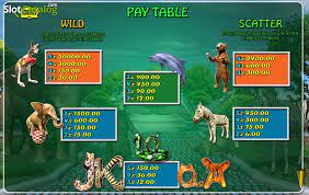 ภาพสัญลักษณ์ และ PAY LINES ของเกม Animal Party